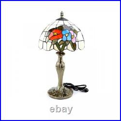 Tiffany Style Table Desk Lamp Antique Brass Base Lamp With Stained Glass 19 T
