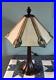 Tiffany Style Table Lamp Banker Mission 19.5 Tall Stained Glass Vintage