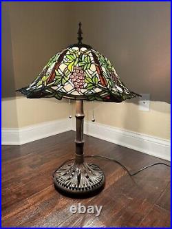 Tiffany Style Table Lamp Grapevine Glass for Living Room 25H & 24 Diameter