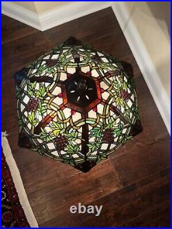 Tiffany Style Table Lamp Grapevine Glass for Living Room 25H & 24 Diameter