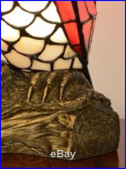 Tiffany Style Table Lamp Owl Handcrafted Fugurine Light Glass Stained Bedside