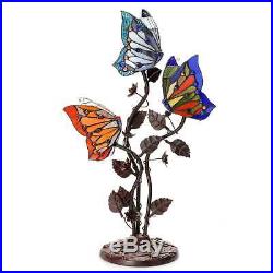Tiffany Style Table Lamp Stained Glass Butterfly Mission Craftsman Victorian