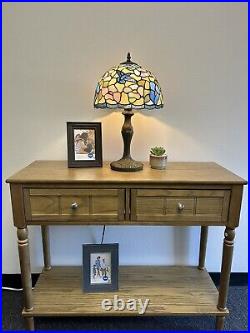 Tiffany Style Table Lamp Stained Glass Hummingbird Flower LED Bulb Included 19H