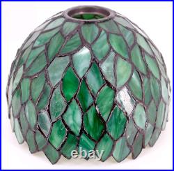 Tiffany Style Table Lamp Stained Glass Reading Banker Night Light Green Wisteria