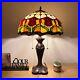 Tiffany Style Table Lamp Stained Glass Red Tulips LED Bulbs Include 24H16W