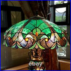 Tiffany Style Table Lamp Stained Glass Vintage Victorian Accent Office Desk
