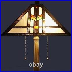 Tiffany Style Table Lamp Victorian Stained Glass Pattern Reading Accent Light