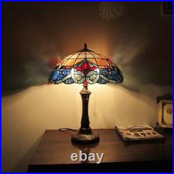 Tiffany Style Victorian Stained Glass Table Lamp 22 Bronze Finish Base 16 Shade