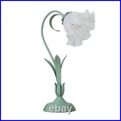 Tiffany Table Lamp Bedside Flower Design White Glass Style Desk Reading Lamp