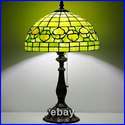 Tiffany Table Lamp Stained Glass Lamp 12X12X19 Inch Antique Reading Light Green