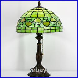 Tiffany Table Lamp Stained Glass Lamp 12X12X19 Inch Antique Reading Light Green