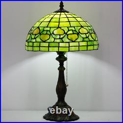 Tiffany Table Lamp Stained Glass Lamp 12X12X19 Inch Antique Reading Light Green