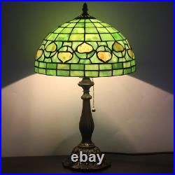 Tiffany Table Lamp Stained Glass Lamp 12X12X19 Inch Antique Reading Light Green