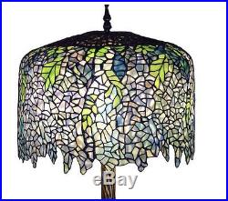 Tiffany Wisteria 27 in Bronze Table Lamp, Tree Trunk Base Stunning Stained Glass