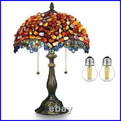 Tiffany lamp Agate Amber Stained Glass Table Lamp 12X12X19 Inches Tiffany Sty