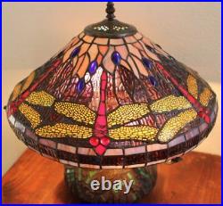 Tiffany-style Dragonfly Table Lamp with Mosaic Base 16 Shade