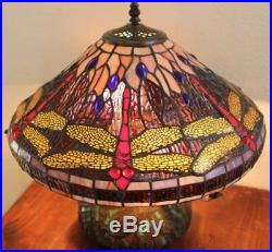 Tiffany-style Dragonfly Table Lamp with Mosaic Base 16 Shade
