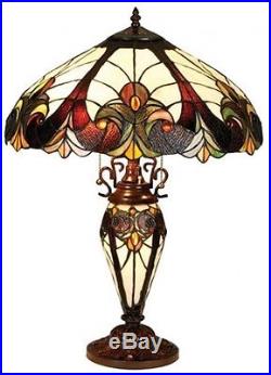 Tiffany-style Victorian Lighted Base Table Lamp