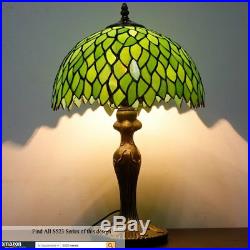 Tiffany style wisteria table lamp light S523 series 18 inch tall green shade E26