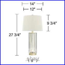 Traditional Table Lamp 27 3/4 Tall with Nightlight Clear Glass LED for Bedroom