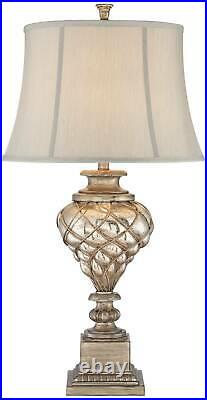 Traditional Table Lamp 30 1/2 Tall LED Nightlight White Riser Glass for Bedroom