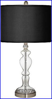 Traditional Table Lamp Apothecary Clear Glass Black Living Room Bedroom House