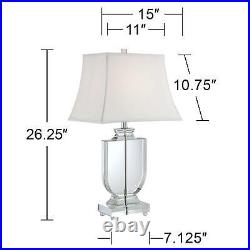 Traditional Table Lamp Clear Crystal Glass Urn for Living Room Family Bedroom