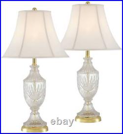 Traditional Table Lamp Set of 2 Cut Glass Brass for Living Room Bedroom