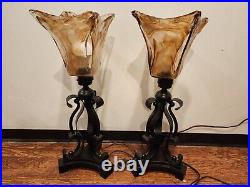 UTTERMOST Glass Table Lamps, Model 29604-1, Set of 2, VERY NICE