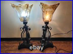 UTTERMOST Glass Table Lamps, Model 29604-1, Set of 2, VERY NICE