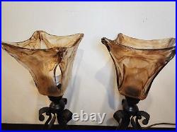 UTTERMOST Glass Table Lamps, Model 29604-1, Set of 2, VERY NICE