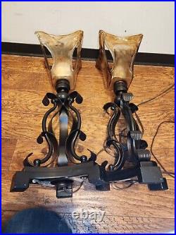 UTTERMOST Glass Table Lamps, Model 29604-1, Set of 2, VERY NICE