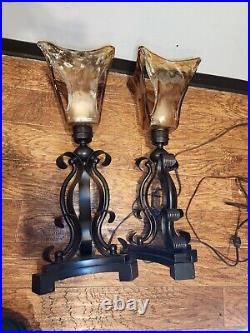 UTTERMOST Glass Table Lamps, Model 29604-1, Set of 2, VERY NICE