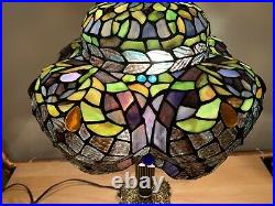 Unusual Tiffany Style Stained Glass Lamp