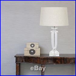 Urban Designs Crystal Glass Table Lamp With Round Beige Shade Crystal