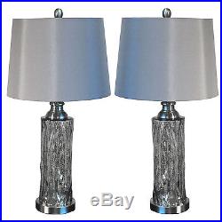 Urban Designs Quicksilver 26 Glass Table Lamp with Shade Set of 2
