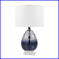 Urban Habitat Borel Omebre Glass Table Lamp Dark Blue