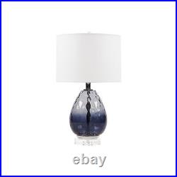 Urban Habitat Borel Omebre Glass Table Lamp Dark Blue