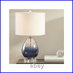 Urban Habitat Borel Omebre Glass Table Lamp Dark Blue