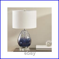 Urban Habitat Borel Omebre Glass Table Lamp Dark Blue