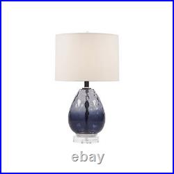 Urban Habitat Borel Omebre Glass Table Lamp Dark Blue