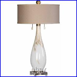 Uttermost 27201 Cardoni White Glass Table Lamp