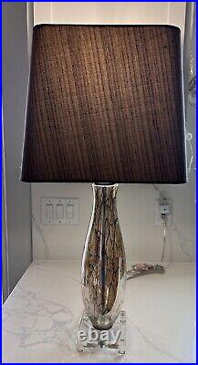Uttermost Gattis Glass Table Lamp With Brown Shade Free Shipping
