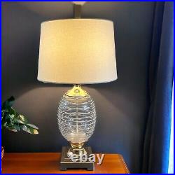 Uttermost Pateros 26340 Swirl Glass Table Lamp in White & Gold 31 H