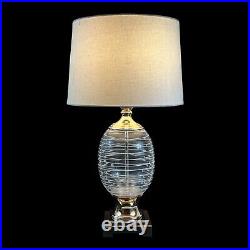 Uttermost Pateros 26340 Swirl Glass Table Lamp in White & Gold 31 H