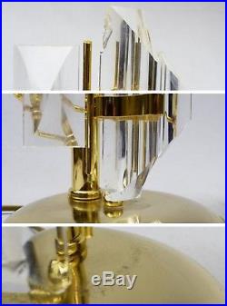 VENINI PRISM PAIR TABLE Desk MURANO Glass Light Lamp Mid Century ATOMIC Modern