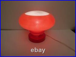 VINTAGE MID CENTURY MUSHROOM TABLE LAMP GLASS 1960s RED