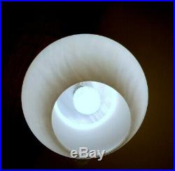 VTG VENINI MUSHROOM MURANO FOR LAUREL GLASS LAMP MCM WHITE SWIRL OPAQUE 60s 70s