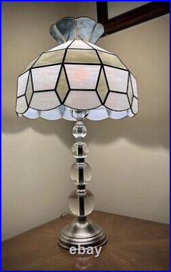 Very Unique Tiffany Style / Art Deco Stained Glass Table Lamp