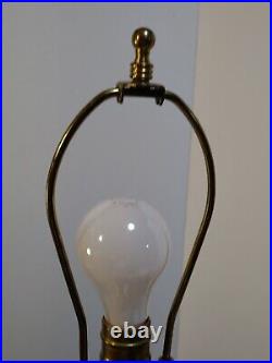 Victorian Diamond Quilted Satin Glass Table Lamp